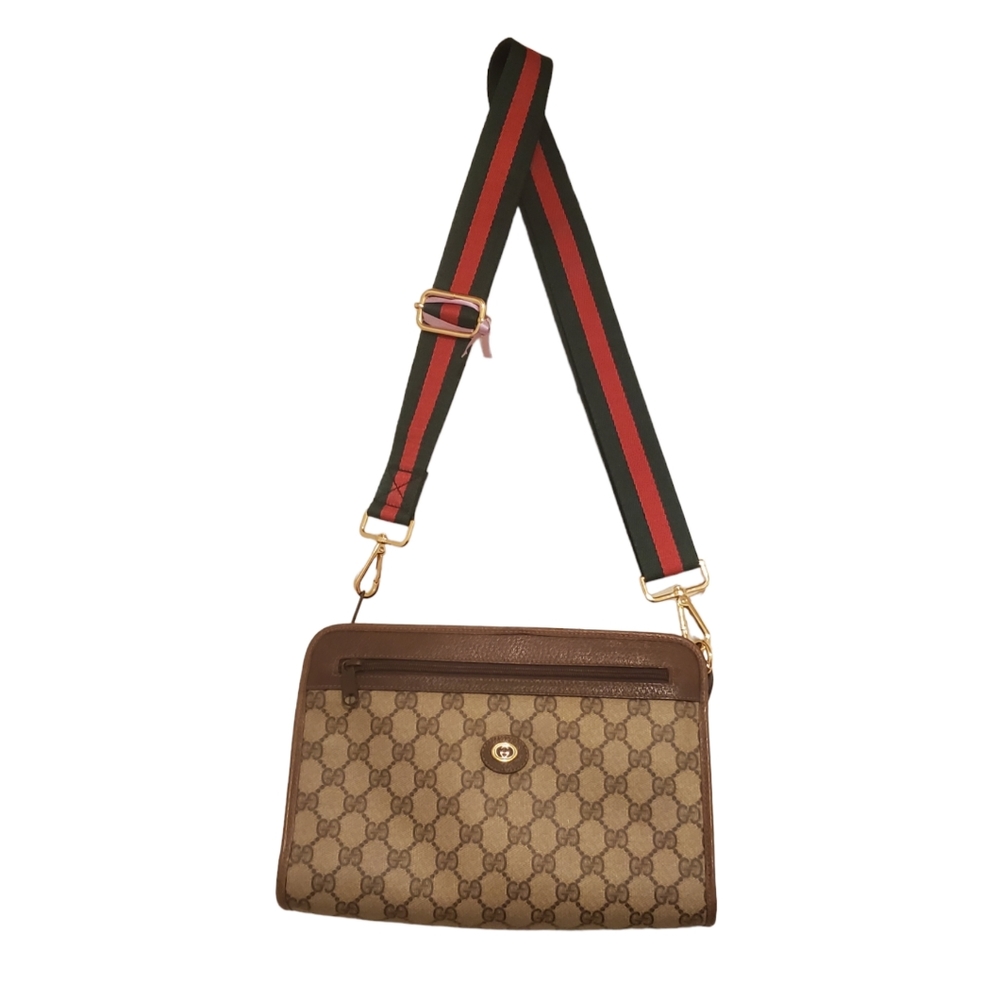 Authentic Gucci GG Monogram Supreme Ophidia Clutch/Wristlet